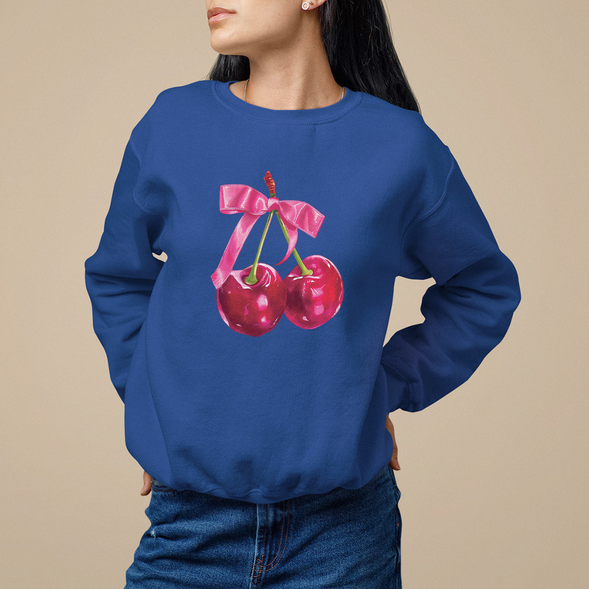 Coquette Sweatshirt Kawaii Cherry Aesthetic Trendy Girly Girl - Wonder Print Shop