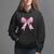 Coquette Hoodie Pink Ribbon Aesthetic Trendy Girly Girl - Wonder Print Shop