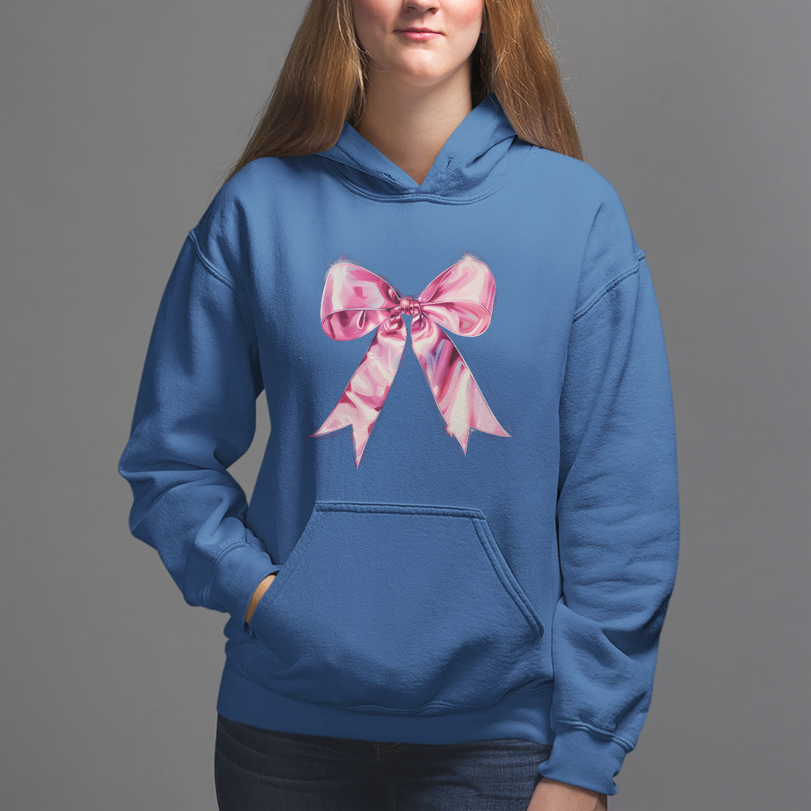 Coquette Hoodie Pink Ribbon Aesthetic Trendy Girly Girl - Wonder Print Shop