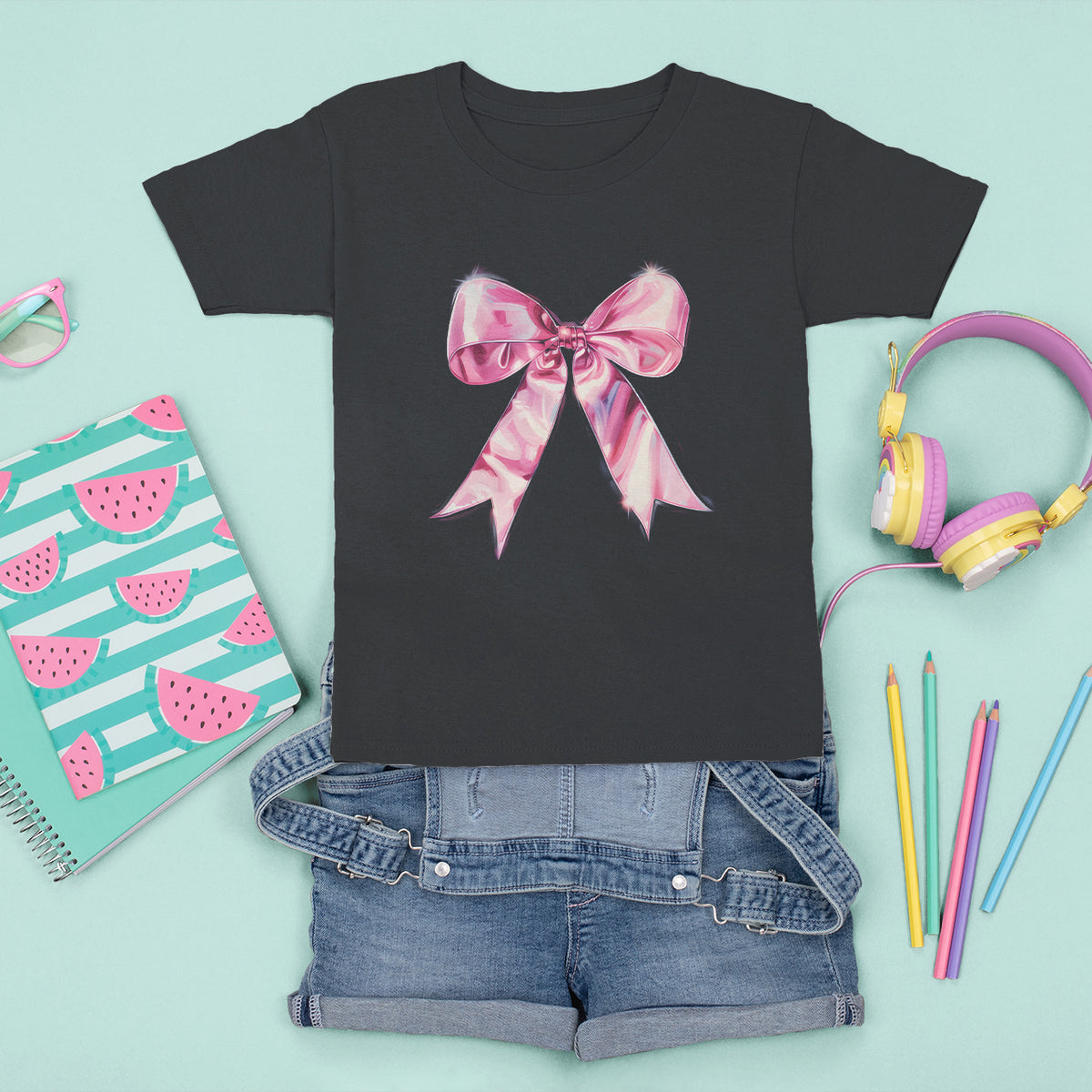 Coquette T Shirt For Kid Pink Ribbon Aesthetic Trendy Girly Girl - Wonder Print Shop