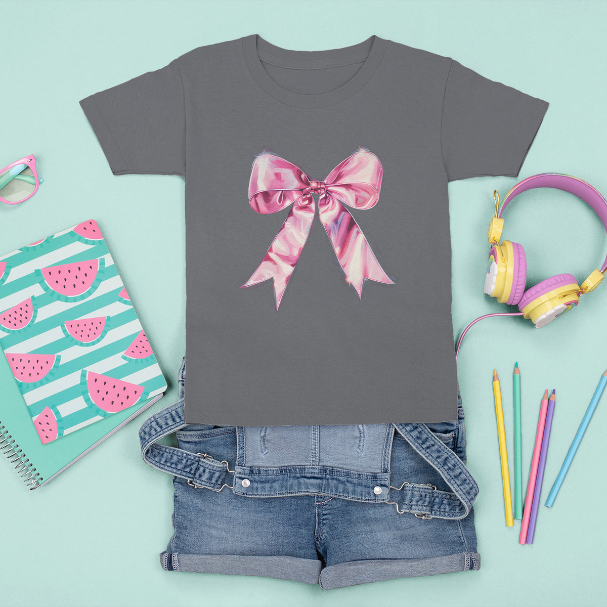 Coquette T Shirt For Kid Pink Ribbon Aesthetic Trendy Girly Girl - Wonder Print Shop
