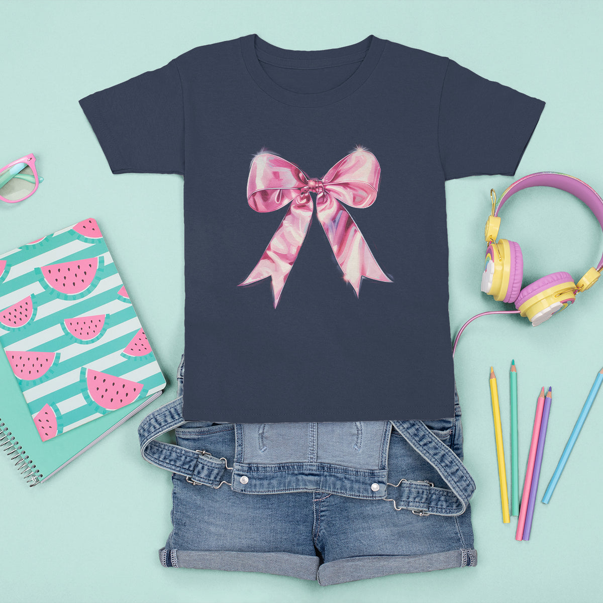 Coquette T Shirt For Kid Pink Ribbon Aesthetic Trendy Girly Girl - Wonder Print Shop