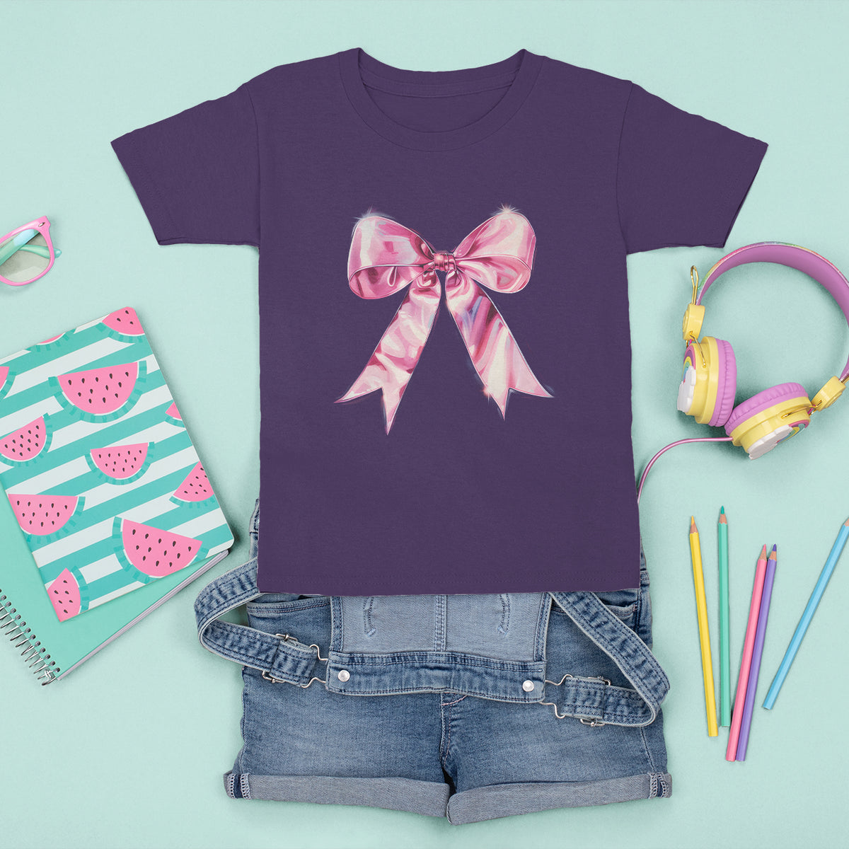 Coquette T Shirt For Kid Pink Ribbon Aesthetic Trendy Girly Girl - Wonder Print Shop