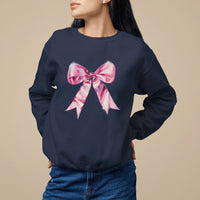 Coquette Sweatshirt Pink Ribbon Aesthetic Trendy Girly Girl - Wonder Print Shop