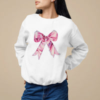 Coquette Sweatshirt Pink Ribbon Aesthetic Trendy Girly Girl - Wonder Print Shop