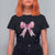 Coquette T Shirt For Women Pink Ribbon Aesthetic Trendy Girly Girl - Wonder Print Shop