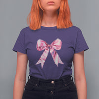 Coquette T Shirt For Women Pink Ribbon Aesthetic Trendy Girly Girl - Wonder Print Shop