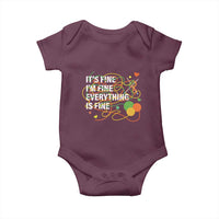 Funny Crochet Baby Onesie It's Fine I'm Fine Everything Is Fine Knitting