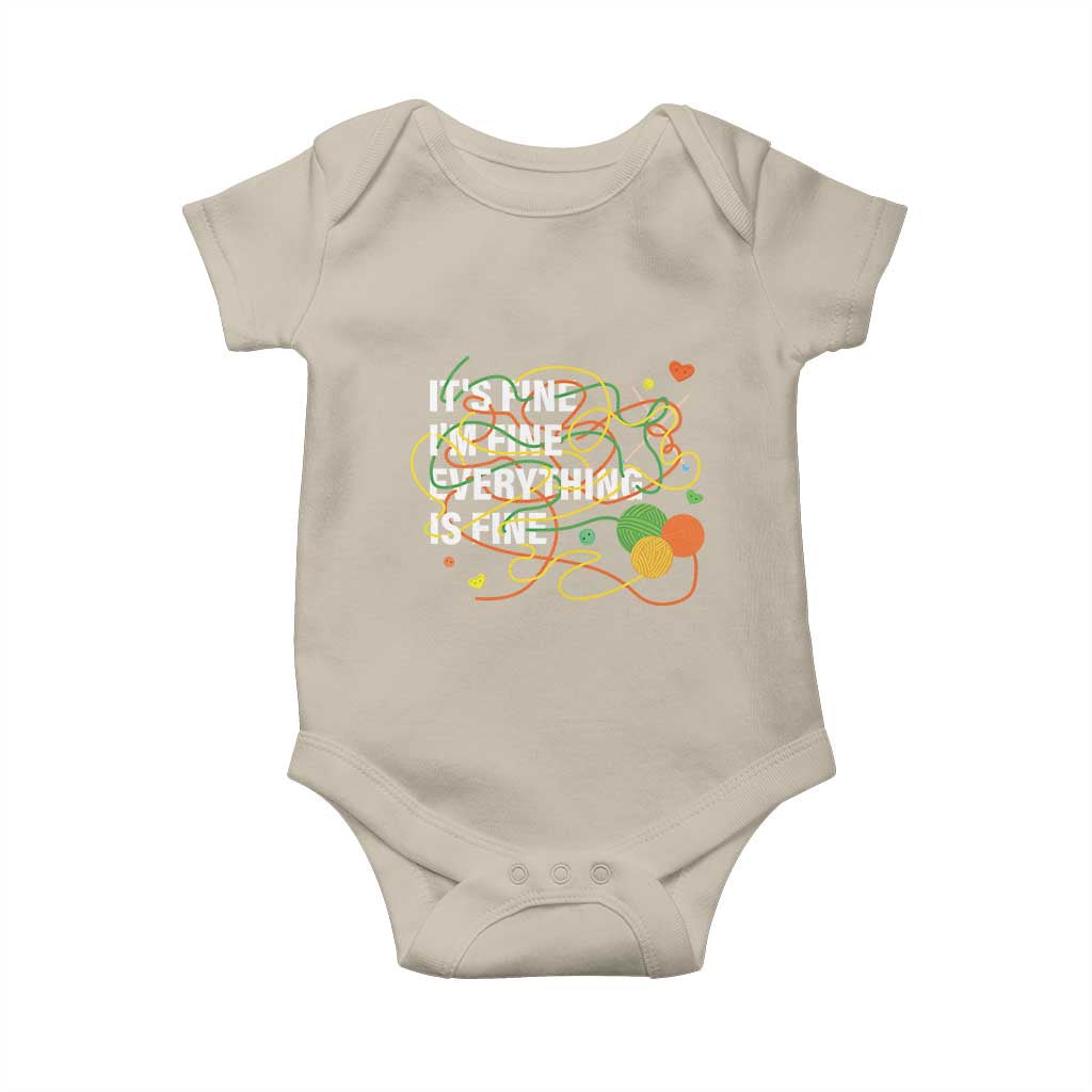 Funny Crochet Baby Onesie It's Fine I'm Fine Everything Is Fine Knitting