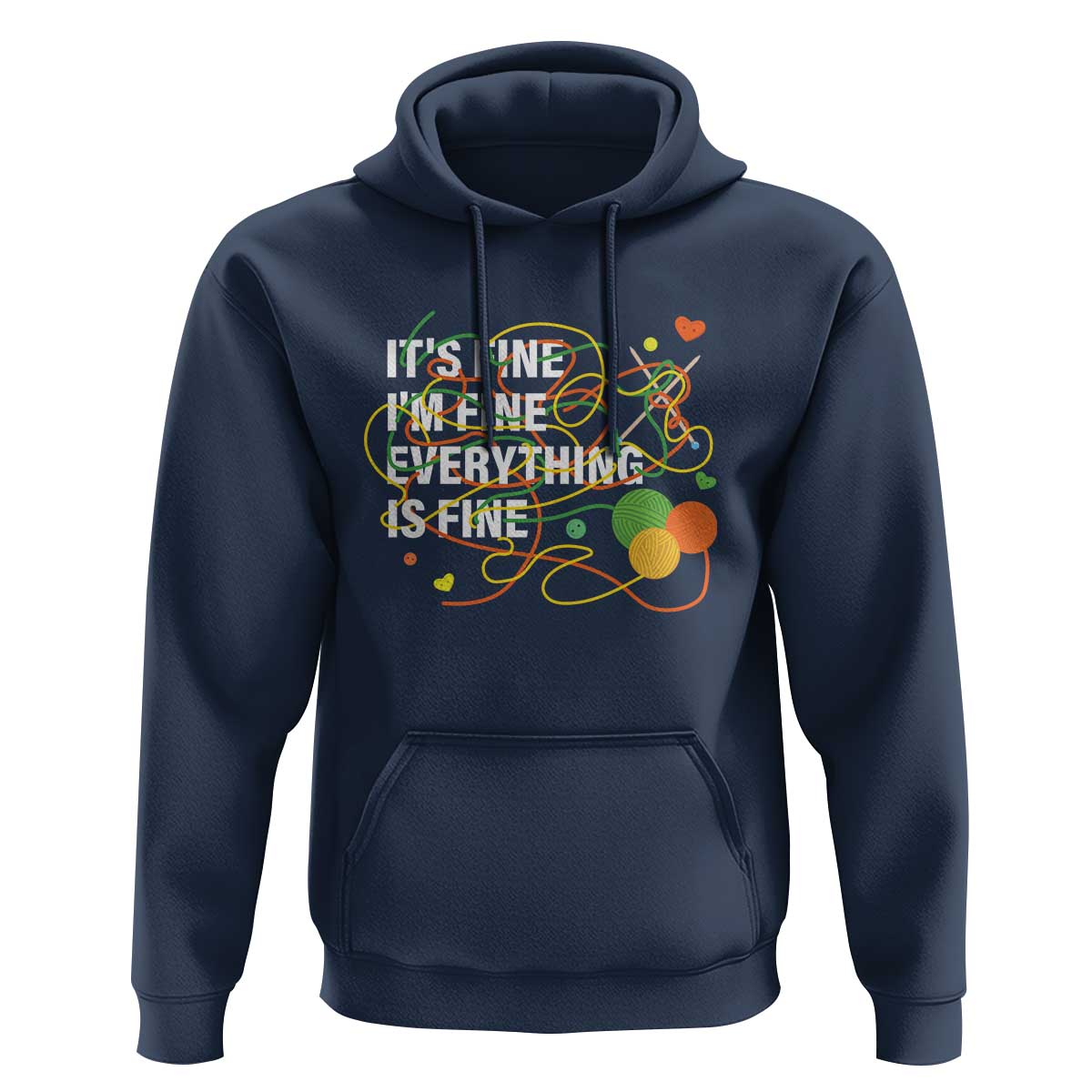 Funny Crochet Hoodie It's Fine I'm Fine Everything Is Fine Knitting