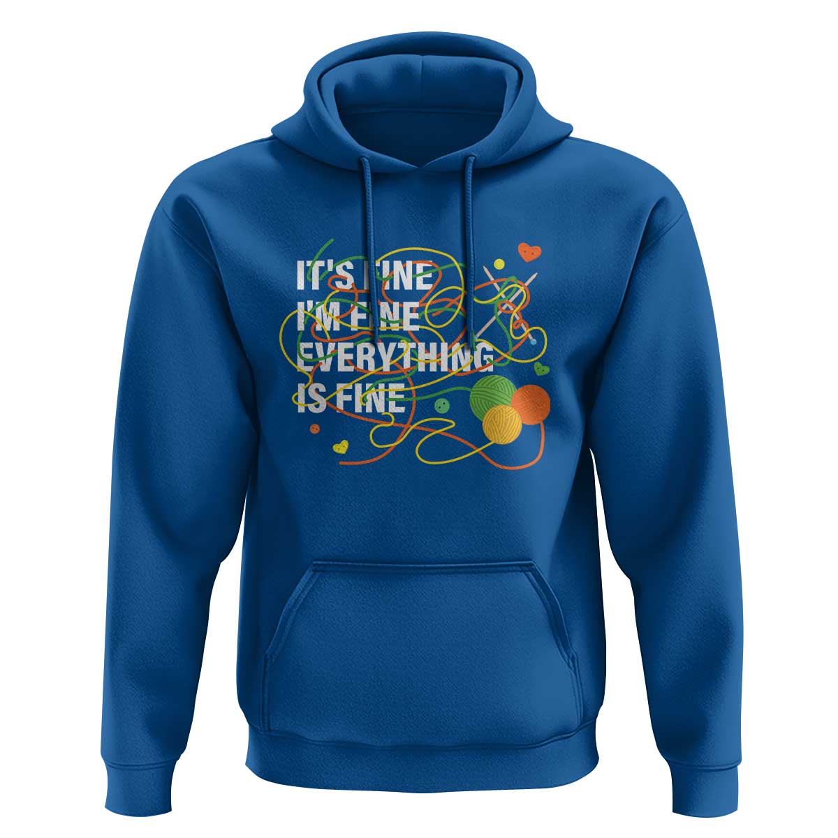 Funny Crochet Hoodie It's Fine I'm Fine Everything Is Fine Knitting
