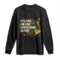 Funny Crochet Long Sleeve Shirt It's Fine I'm Fine Everything Is Fine Knitting