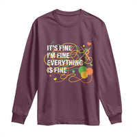 Funny Crochet Long Sleeve Shirt It's Fine I'm Fine Everything Is Fine Knitting