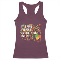 Funny Crochet Racerback Tank Top It's Fine I'm Fine Everything Is Fine Knitting
