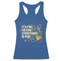 Funny Crochet Racerback Tank Top It's Fine I'm Fine Everything Is Fine Knitting