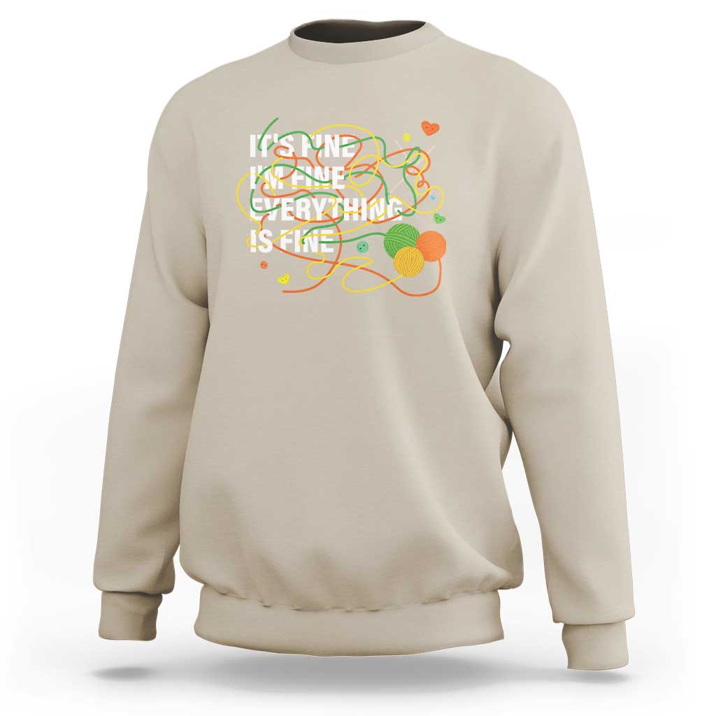 Funny Crochet Sweatshirt It's Fine I'm Fine Everything Is Fine Knitting