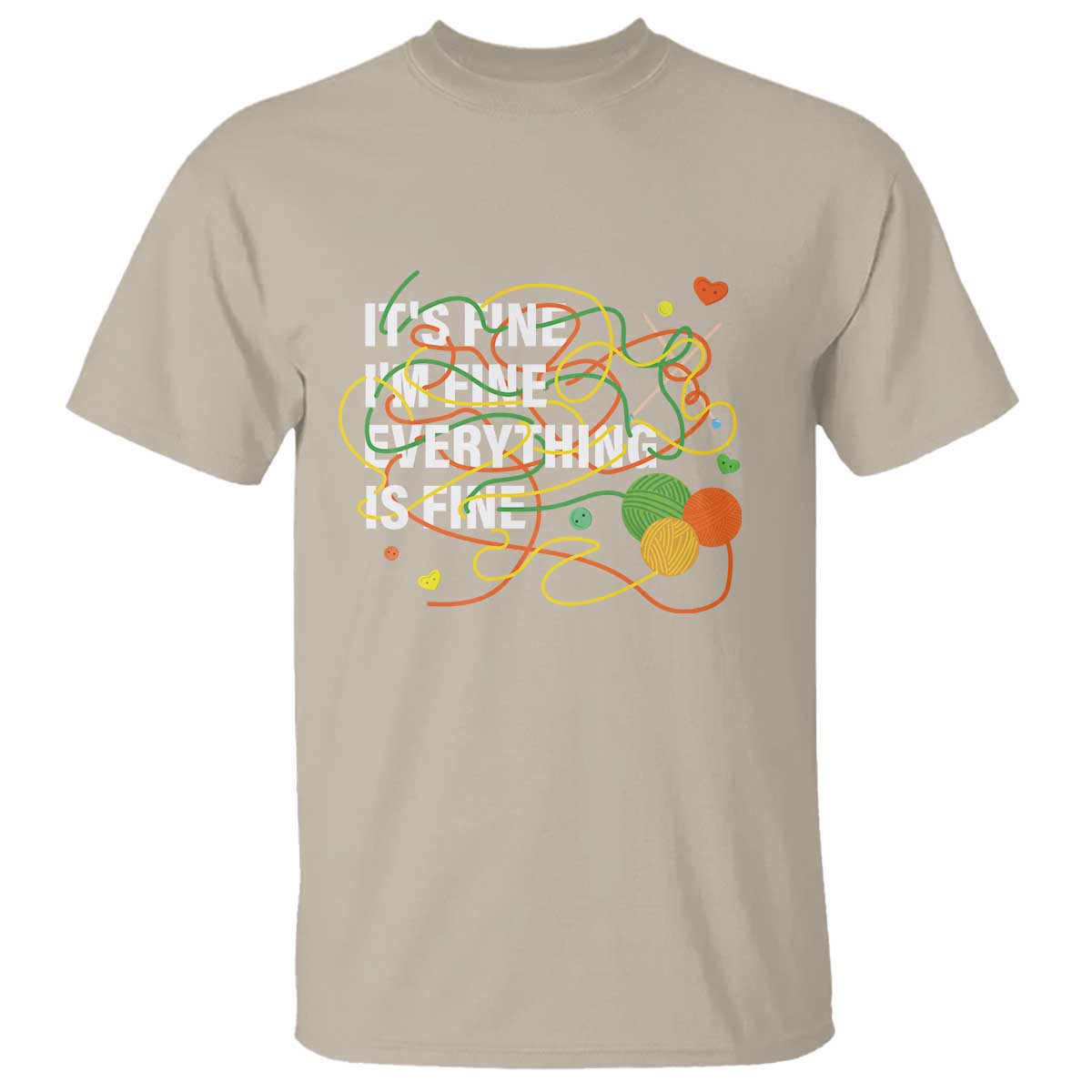 Funny Crochet T Shirt It's Fine I'm Fine Everything Is Fine Knitting
