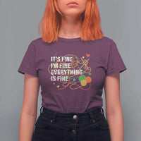 Funny Crochet T Shirt For Women It's Fine I'm Fine Everything Is Fine Knitting