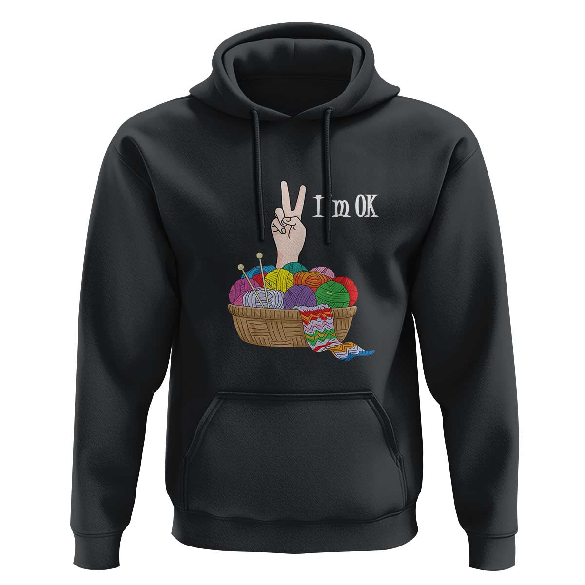 Funny Crochet Hoodie I'm Ok Knitting
