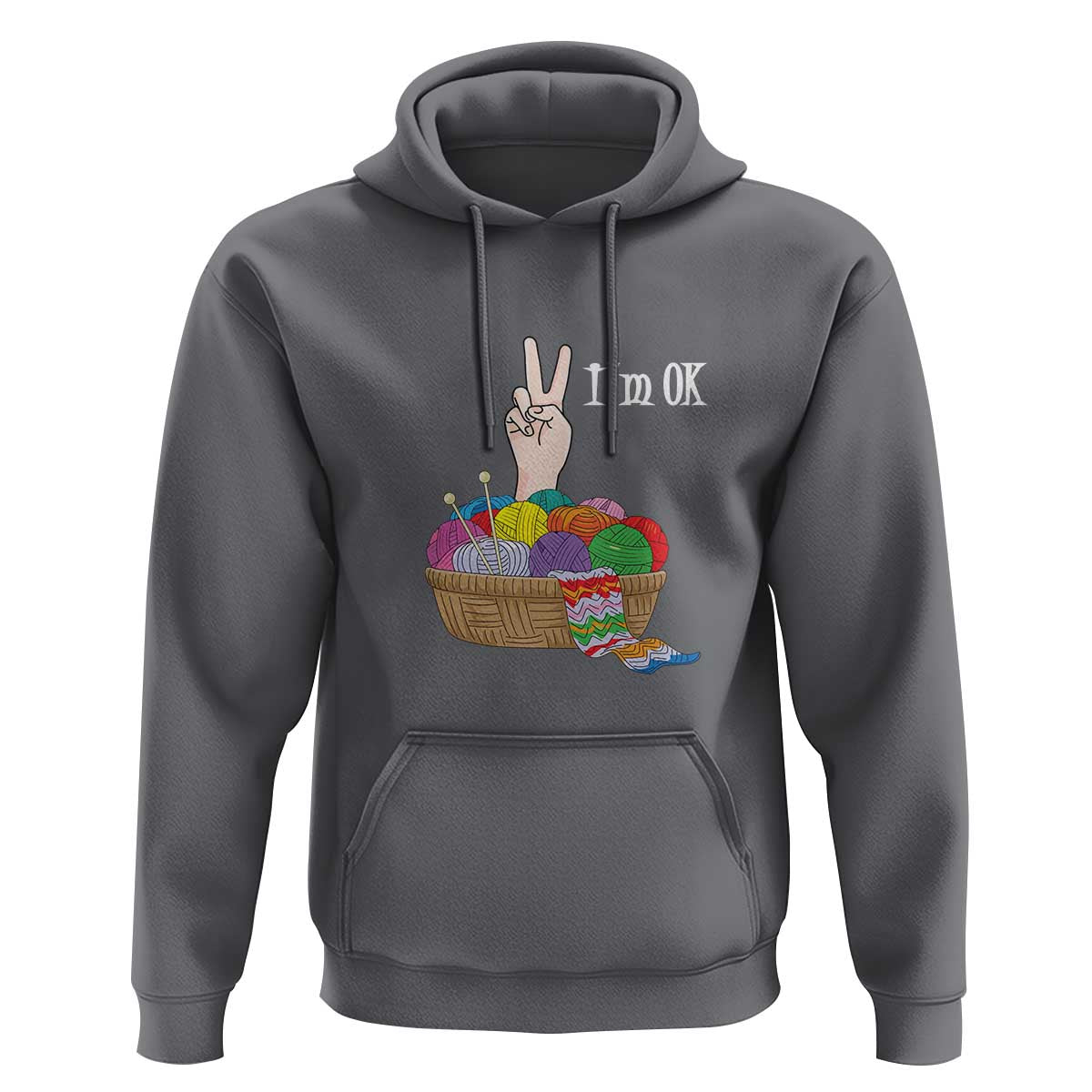 Funny Crochet Hoodie I'm Ok Knitting