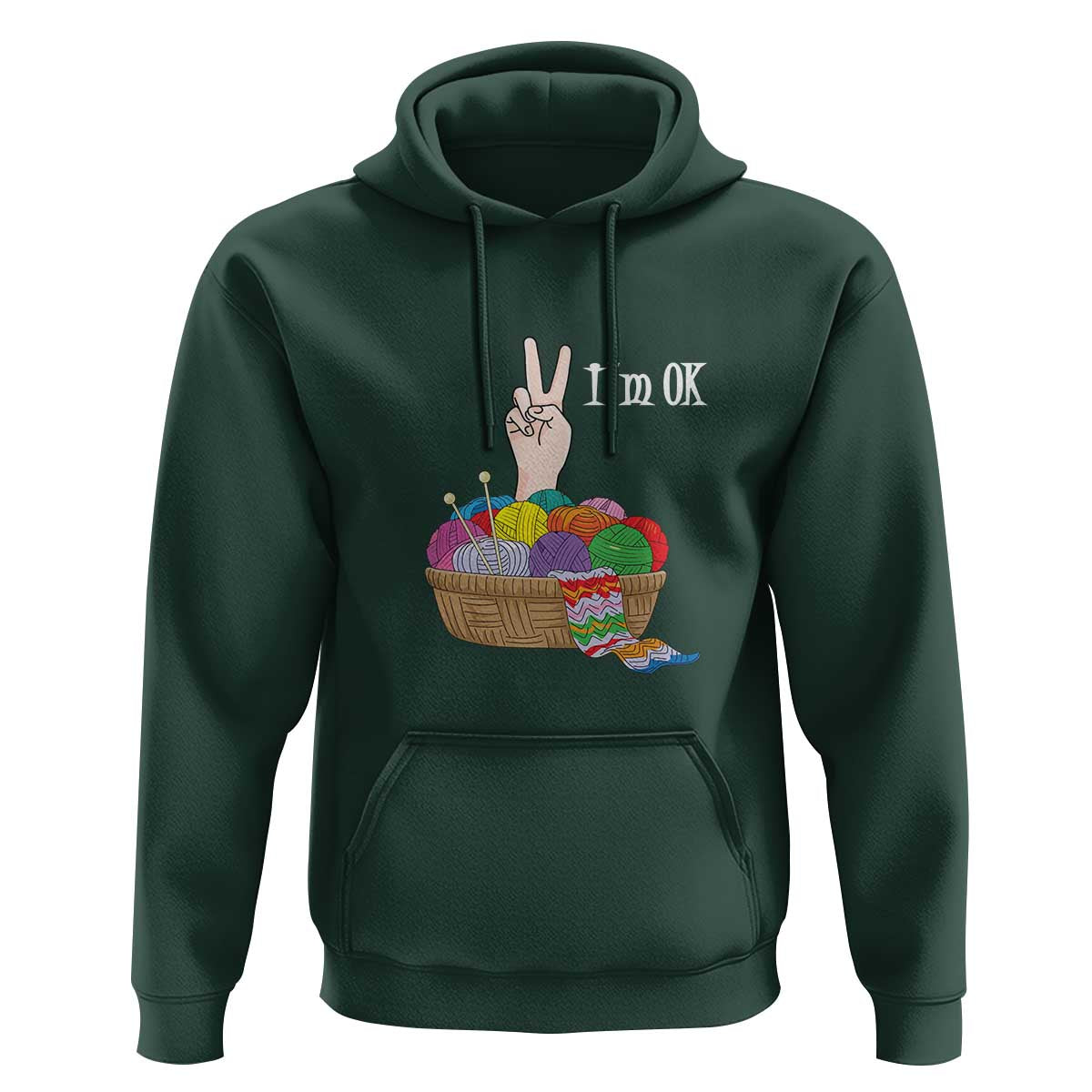 Funny Crochet Hoodie I'm Ok Knitting