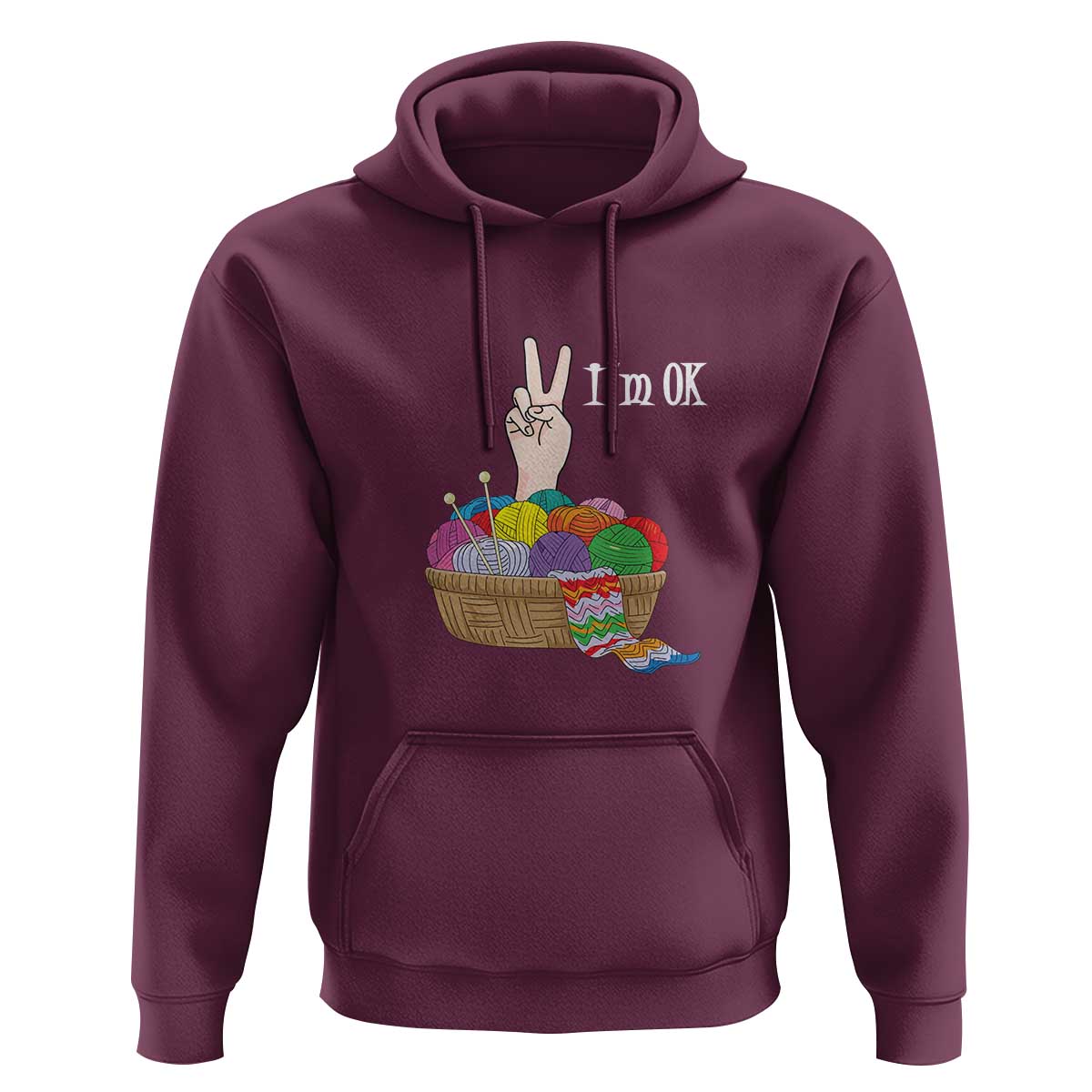 Funny Crochet Hoodie I'm Ok Knitting