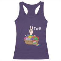 Funny Crochet Racerback Tank Top I'm Ok Knitting