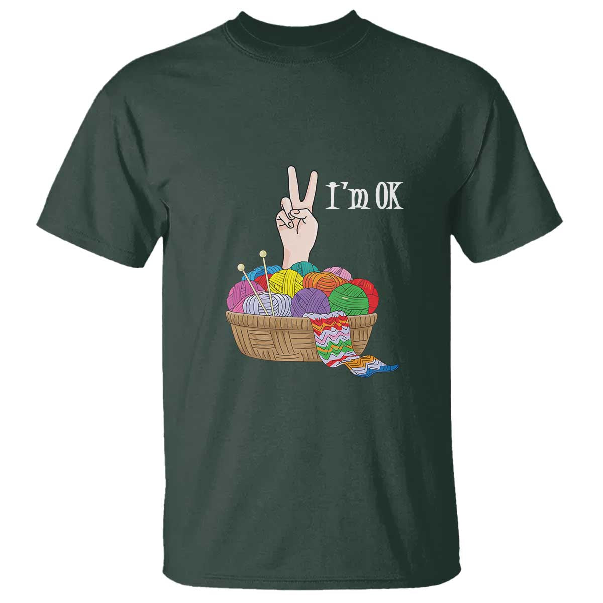 Funny Crochet T Shirt I'm Ok Knitting