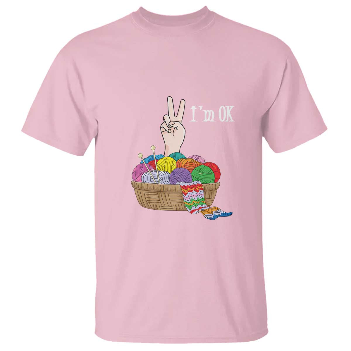 Funny Crochet T Shirt I'm Ok Knitting
