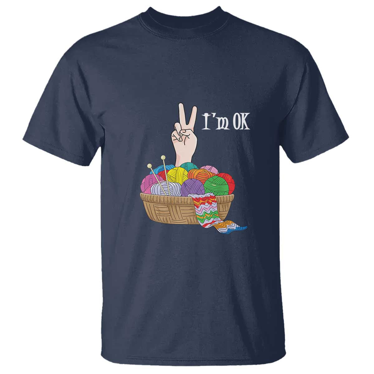 Funny Crochet T Shirt I'm Ok Knitting