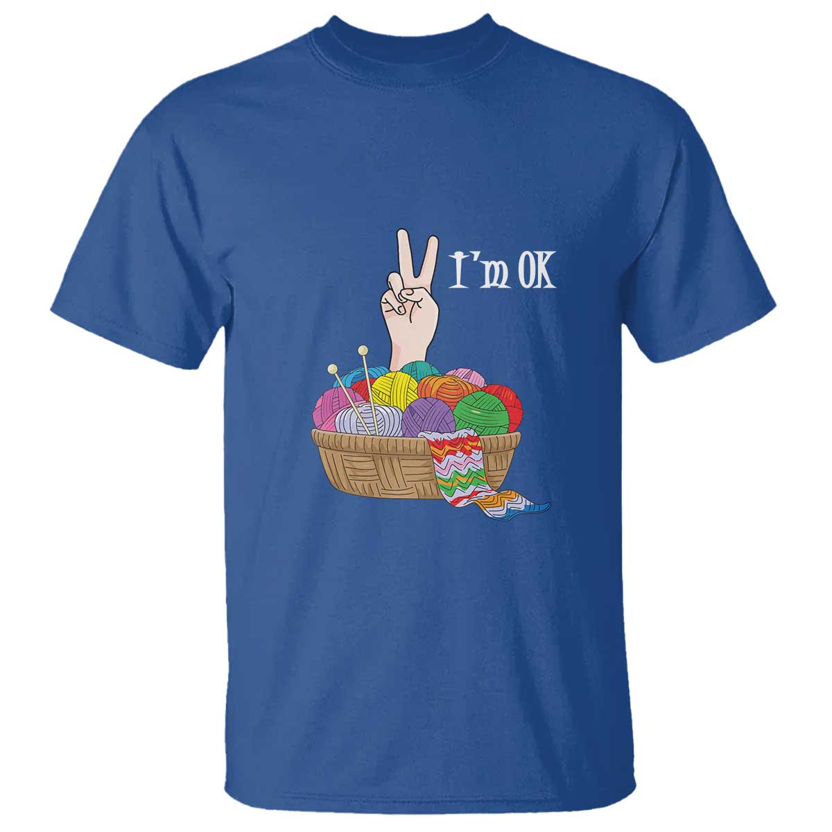Funny Crochet T Shirt I'm Ok Knitting