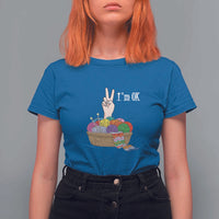 Funny Crochet T Shirt For Women I'm Ok Knitting