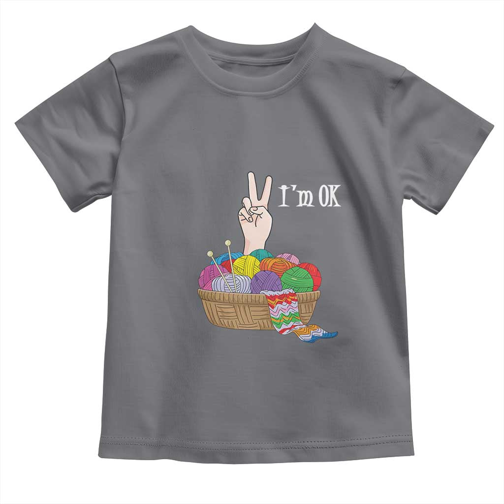 Funny Crochet Toddler T Shirt I'm Ok Knitting