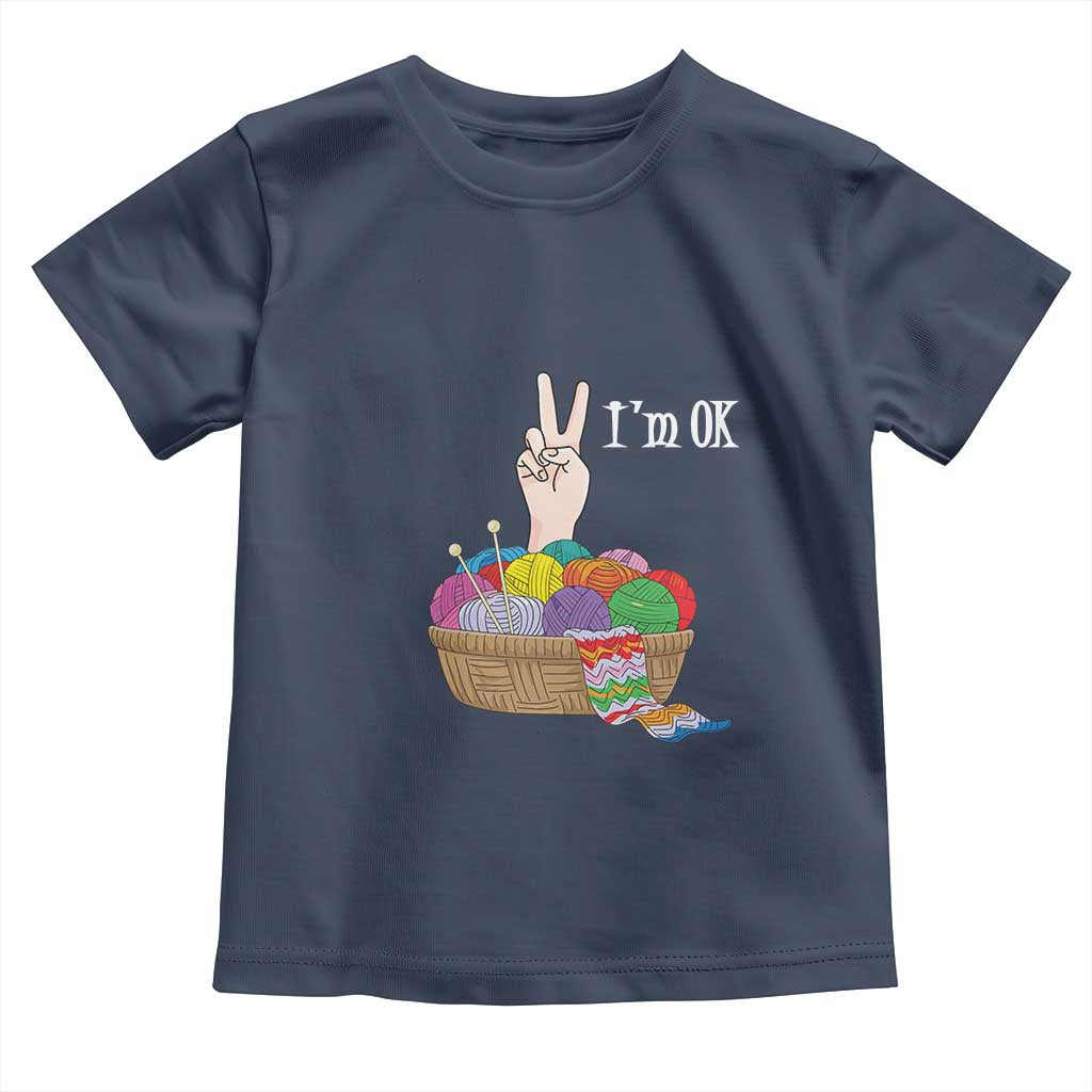 Funny Crochet Toddler T Shirt I'm Ok Knitting