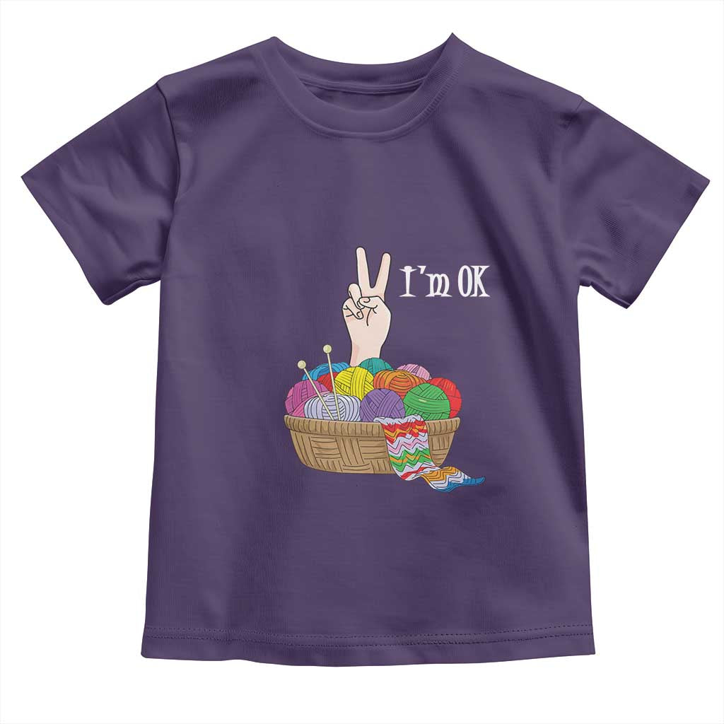 Funny Crochet Toddler T Shirt I'm Ok Knitting