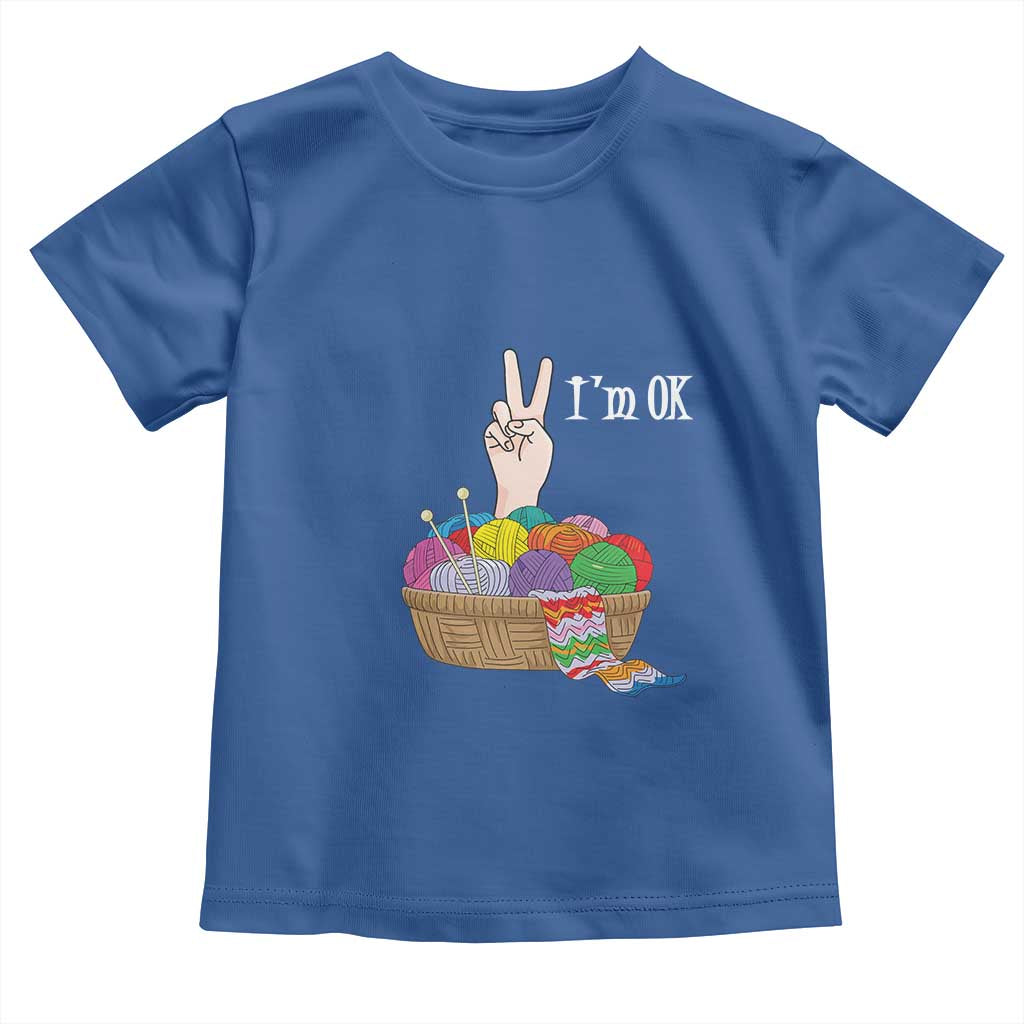 Funny Crochet Toddler T Shirt I'm Ok Knitting