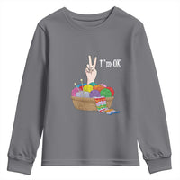 Funny Crochet Youth Sweatshirt I'm Ok Knitting
