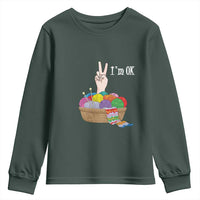 Funny Crochet Youth Sweatshirt I'm Ok Knitting
