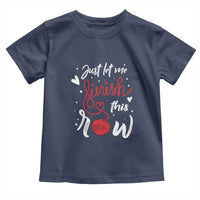 Funny Crochet Toddler T Shirt Just Let Me Finish This Row