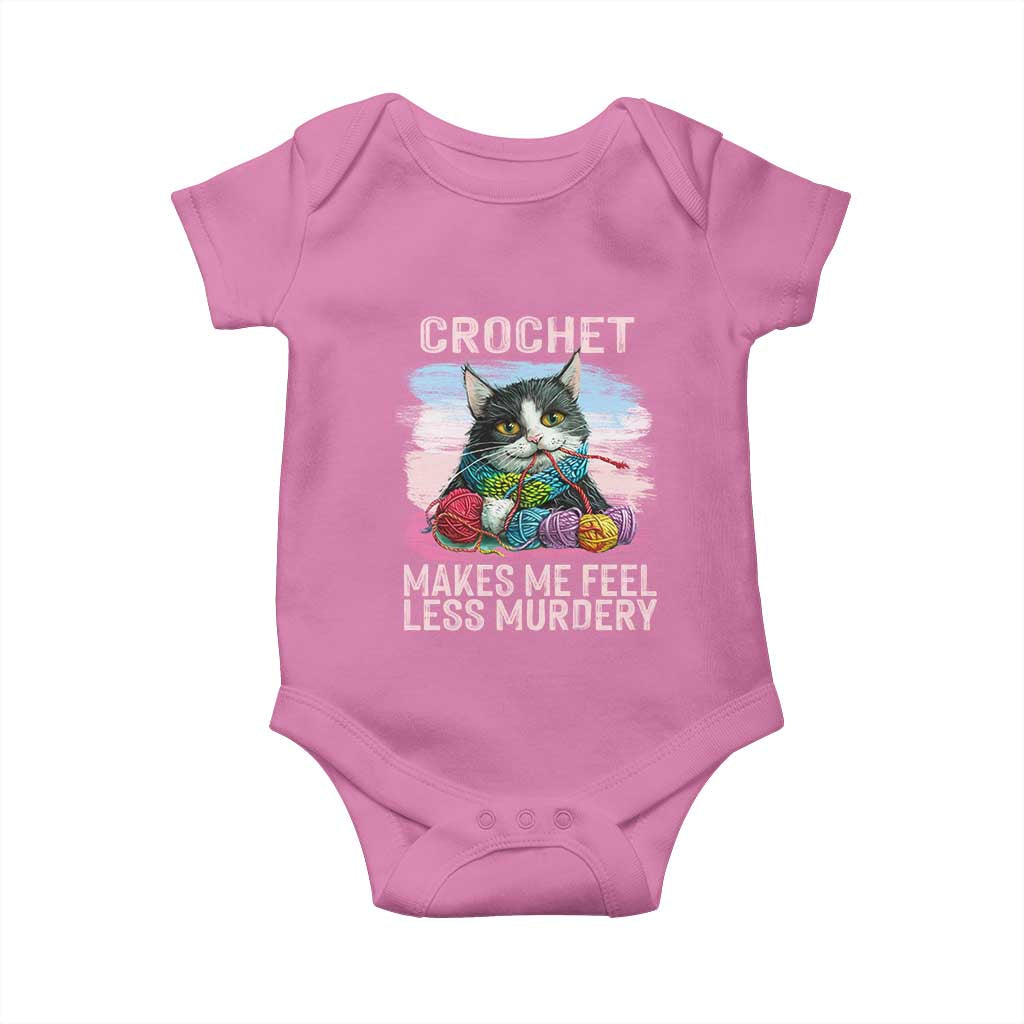 Funny Crochet Cat Baby Onesie Crochet Makes Me Feel Less Murdery