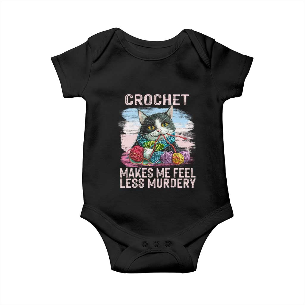 Funny Crochet Cat Baby Onesie Crochet Makes Me Feel Less Murdery