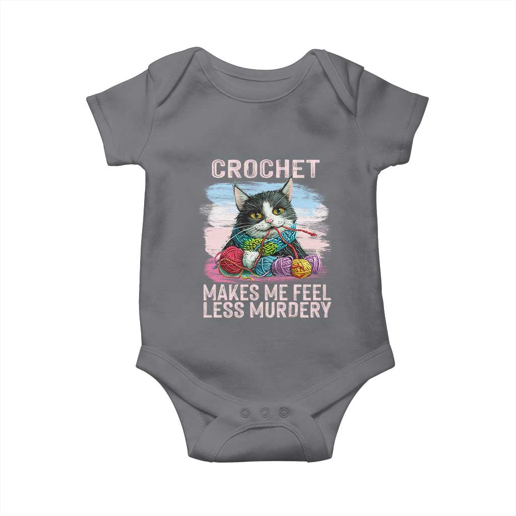 Funny Crochet Cat Baby Onesie Crochet Makes Me Feel Less Murdery