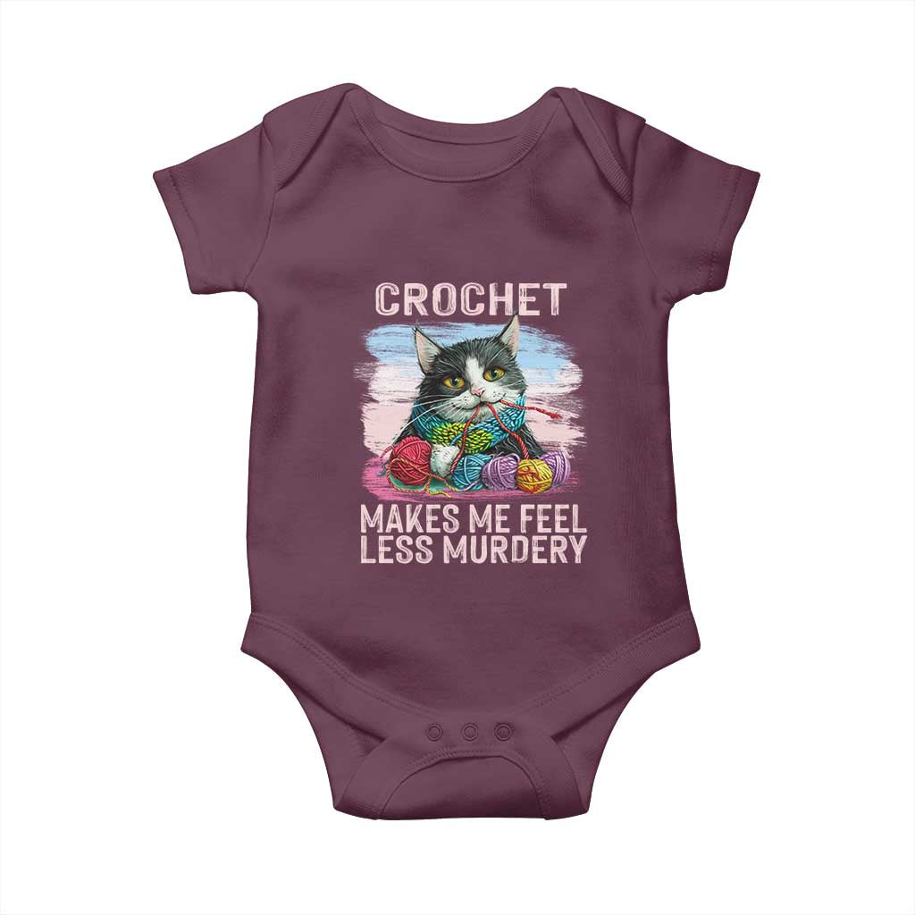 Funny Crochet Cat Baby Onesie Crochet Makes Me Feel Less Murdery