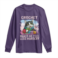 Funny Crochet Cat Long Sleeve Shirt Crochet Makes Me Feel Less Murdery