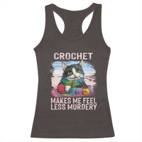 Funny Crochet Cat Racerback Tank Top Crochet Makes Me Feel Less Murdery