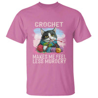 Funny Crochet Cat T Shirt Crochet Makes Me Feel Less Murdery