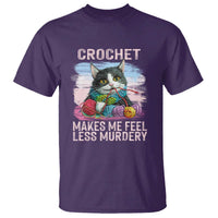 Funny Crochet Cat T Shirt Crochet Makes Me Feel Less Murdery