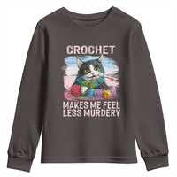Funny Crochet Cat Youth Sweatshirt Crochet Makes Me Feel Less Murdery