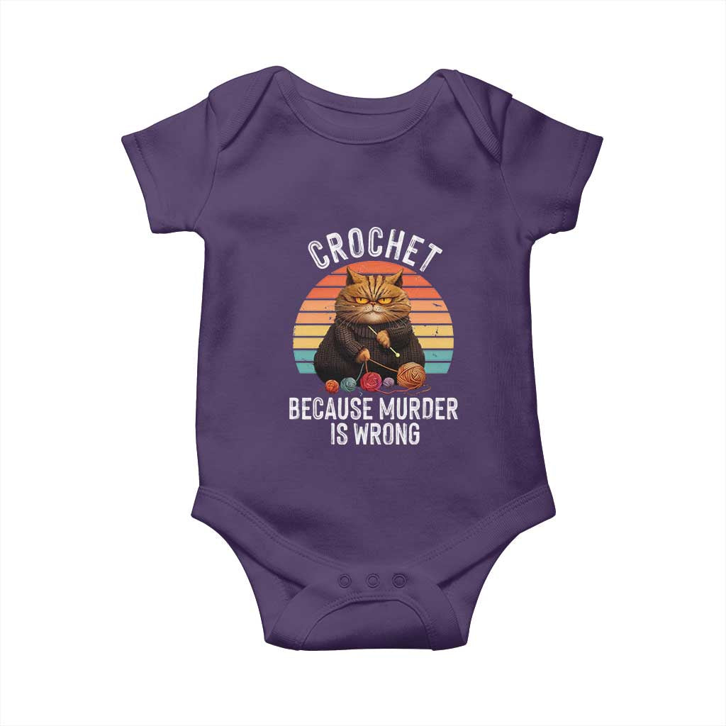 Funny Crochet Cat Baby Onesie Because Murder Is Wrong