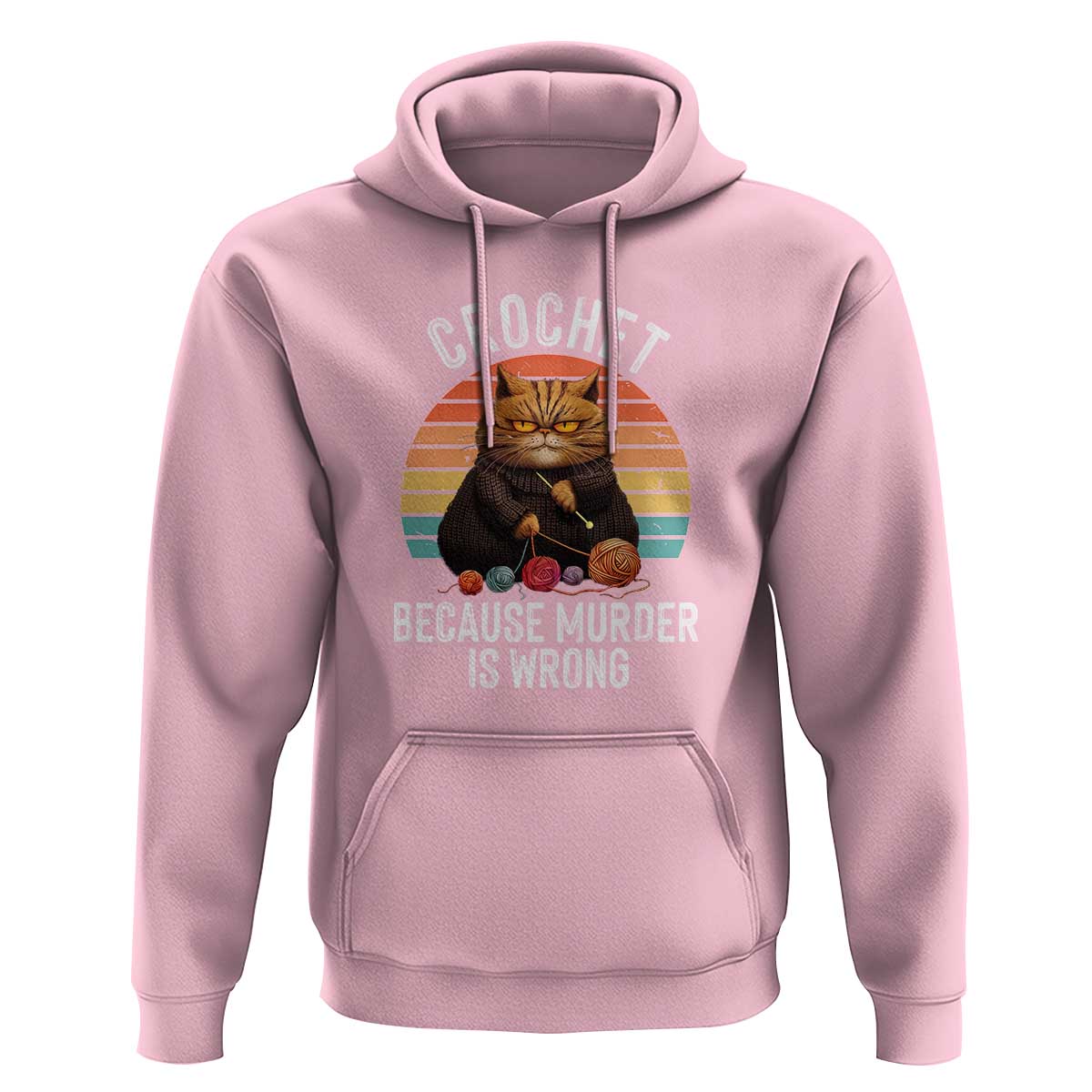 Funny Crochet Cat Hoodie Because Murder Is Wrong